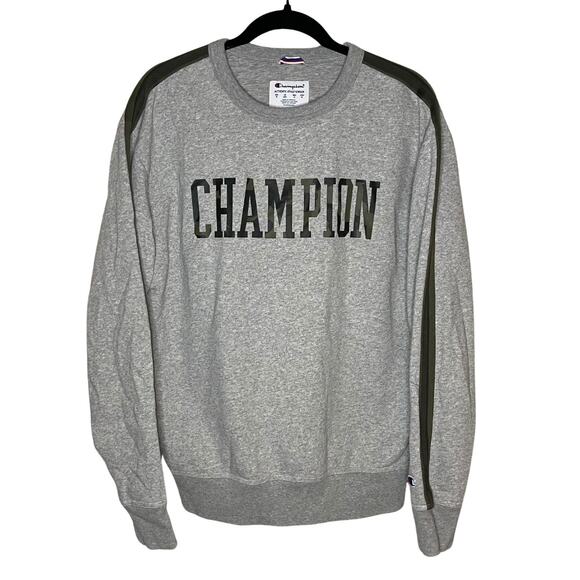 Champion Camo Pullover Crewneck Sweatshirt | Gray | Size Medium - Picture 1 of 5